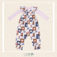 Angel Dear: Patchwork Cowgirl - Smocked Overall and Ribbed Bodysuit Set, CoCo & KaBri Children's Boutique