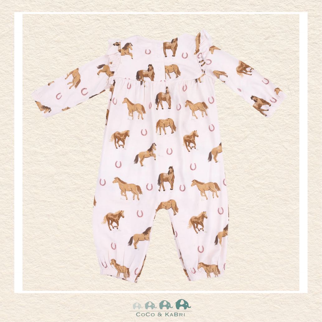 Angel Dear: Pink Horses - Ruffle Sleeve Romper, CoCo & KaBri Children's Boutique