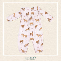 Angel Dear: Pink Horses - Ruffle Sleeve Romper, CoCo & KaBri Children's Boutique