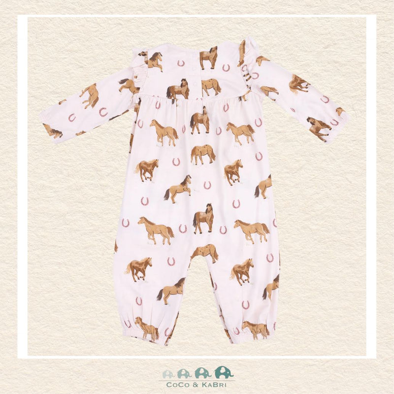 Angel Dear: Pink Horses - Ruffle Sleeve Romper, CoCo & KaBri Children's Boutique