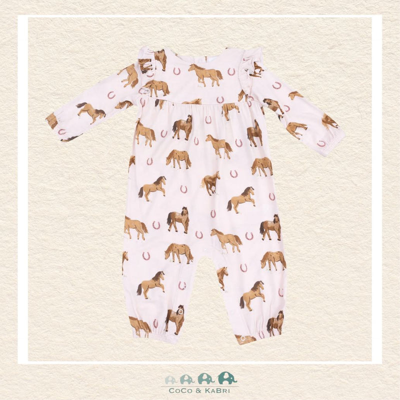 Angel Dear: Pink Horses - Ruffle Sleeve Romper, CoCo & KaBri Children's Boutique