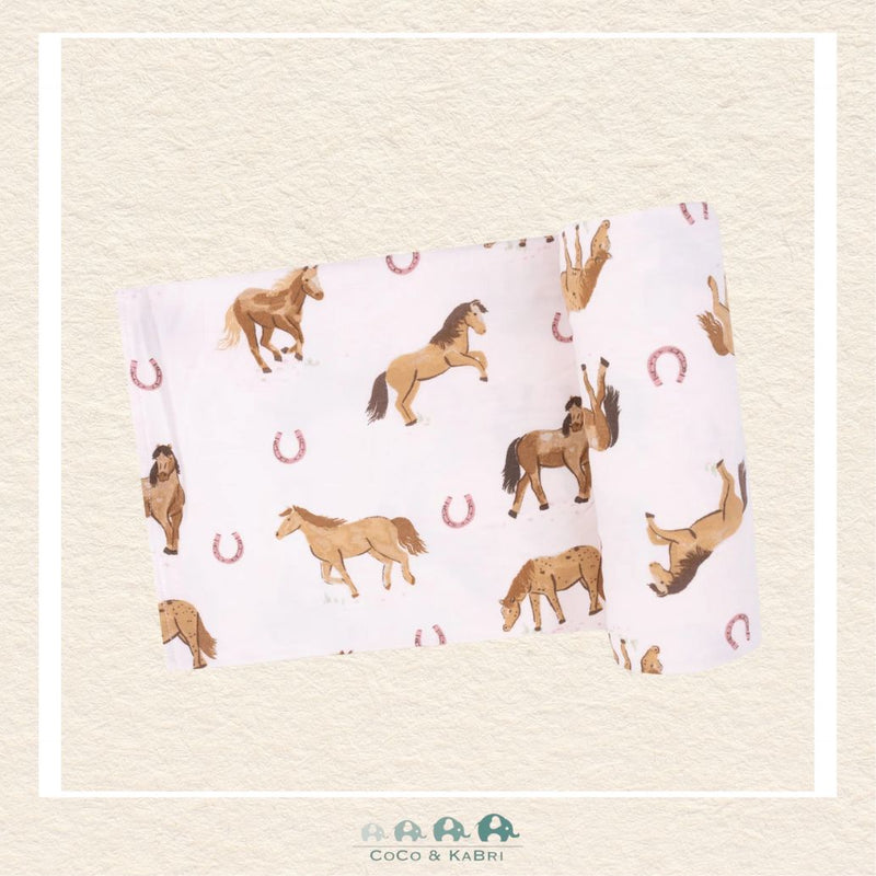 Angel Dear: Pink Horses - Swaddle Blanket, CoCo & KaBri Children's Boutique
