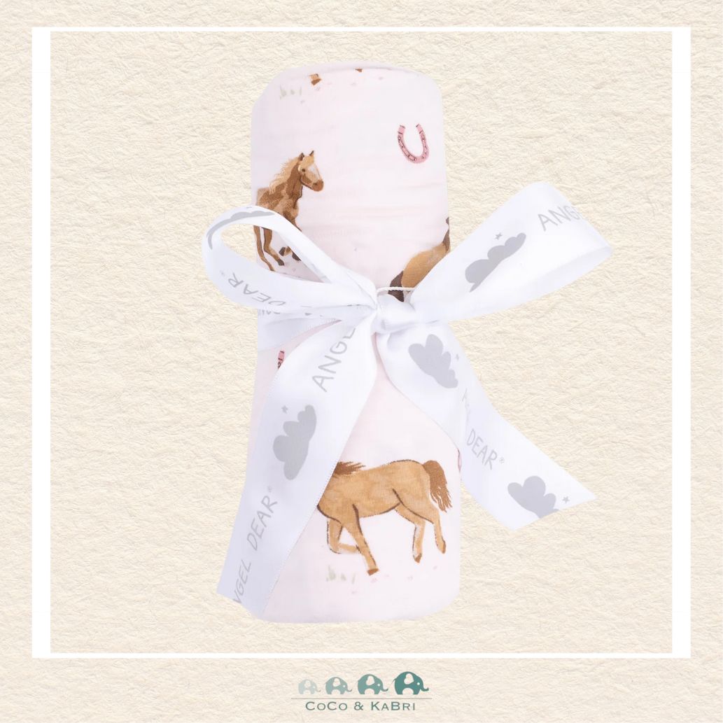Angel Dear: Pink Horses - Swaddle Blanket, CoCo & KaBri Children's Boutique
