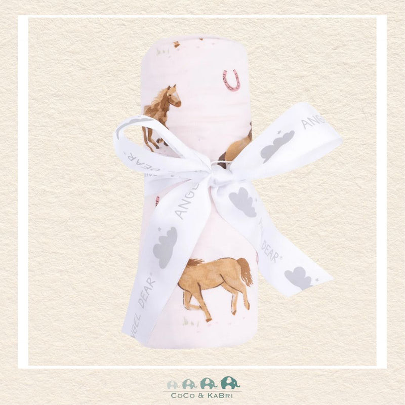 Angel Dear: Pink Horses - Swaddle Blanket, CoCo & KaBri Children's Boutique