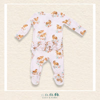 Back view of Angel Dear Pink Ponies sleeper showing the sweet ruffle detailing and spirited horse print | Canada