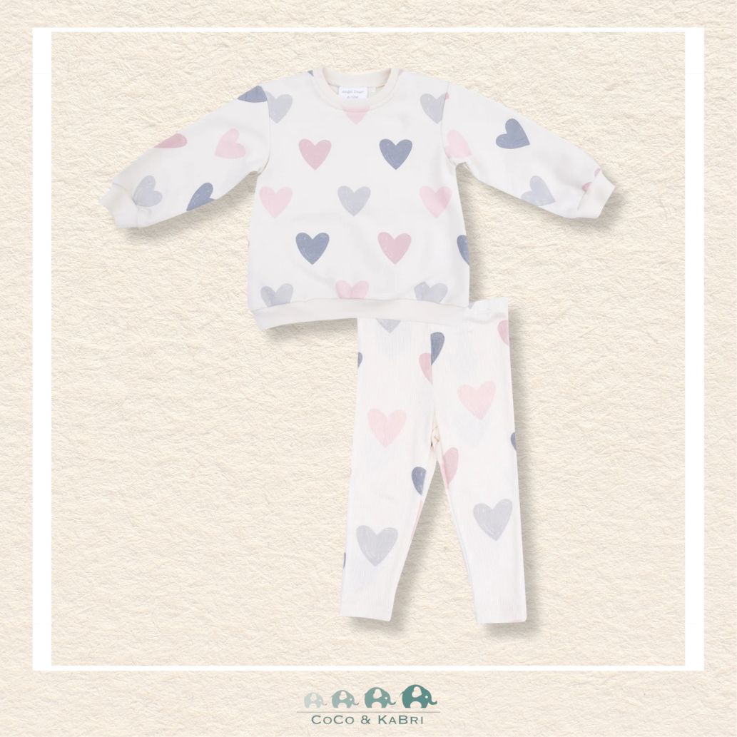 Angel Dear: Puffy Hearts Overside Sweatshirt & Legging Set, CoCo & KaBri Children's Boutique