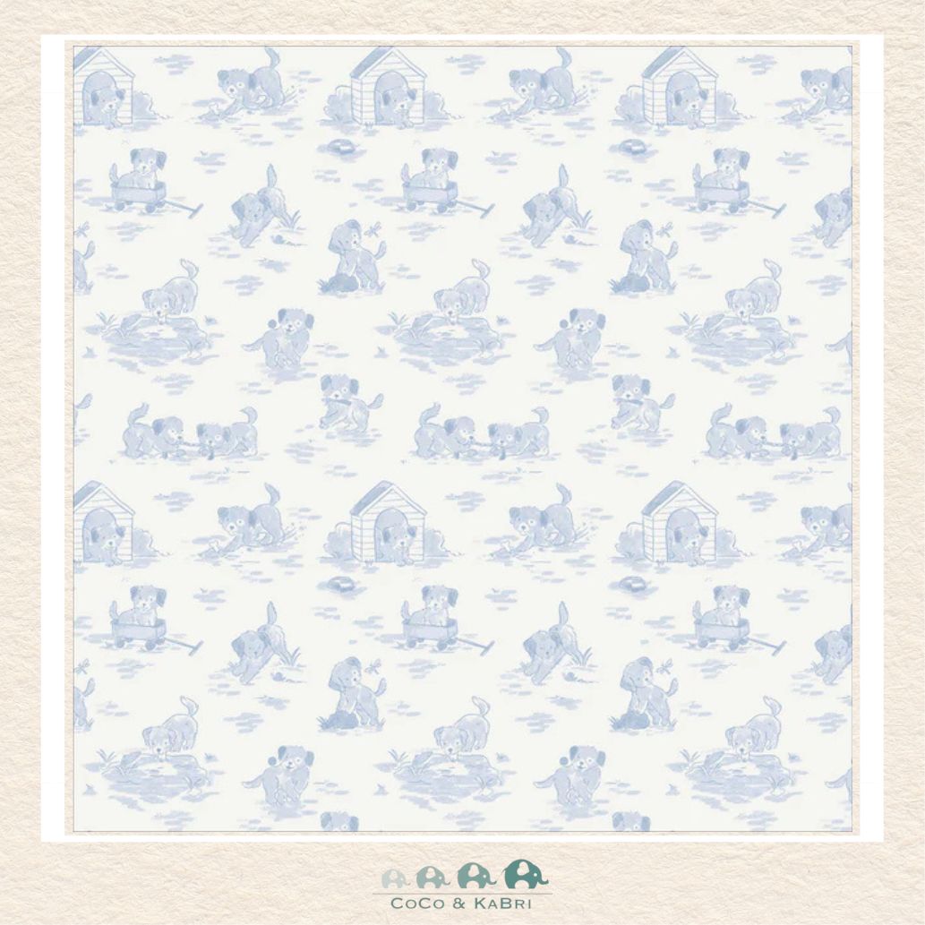 Angel Dear: Puppy Toile Blue - Swaddle Blanket Pattern.  CoCo & KaBri Children's Boutique, Brooks Alberta Canada