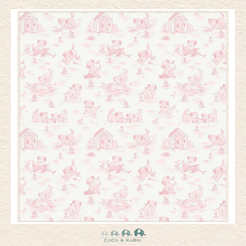 Angel Dear Puppy Toile Pink pattern