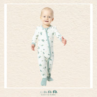 Angel Dear Sea Turtles Convertible Romper on infant showing the soft bamboo fit and original underwater boutique art | Canada