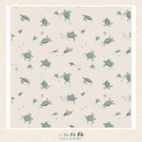 Angel Dear: Sea Turtles - Swaddle Blanket, Close up of pattern CoCo & KaBri Children's Boutique, Brooks Alberta Canada