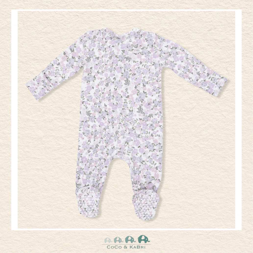 Back view of Angel Dear Shannon Floral sleeper showing the sweet ruffle detailing and signature boutique charm | Canada