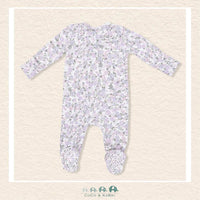 Back view of Angel Dear Shannon Floral sleeper showing the sweet ruffle detailing and signature boutique charm | Canada