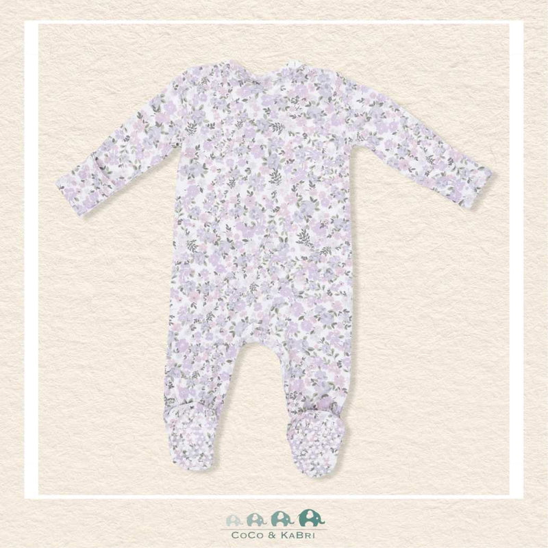 Back view of Angel Dear Shannon Floral sleeper showing the sweet ruffle detailing and signature boutique charm | Canada