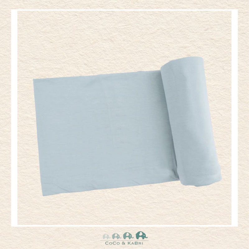 Angel Dear Jadeite swaddle blanket rolled out showing the generous size and buttery-soft solid bamboo viscose texture | Canada