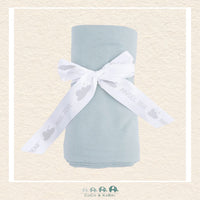Angel Dear Jadeite solid bamboo swaddle blanket rolled and tied with a boutique ribbon for a premium gift presentation | Canada
