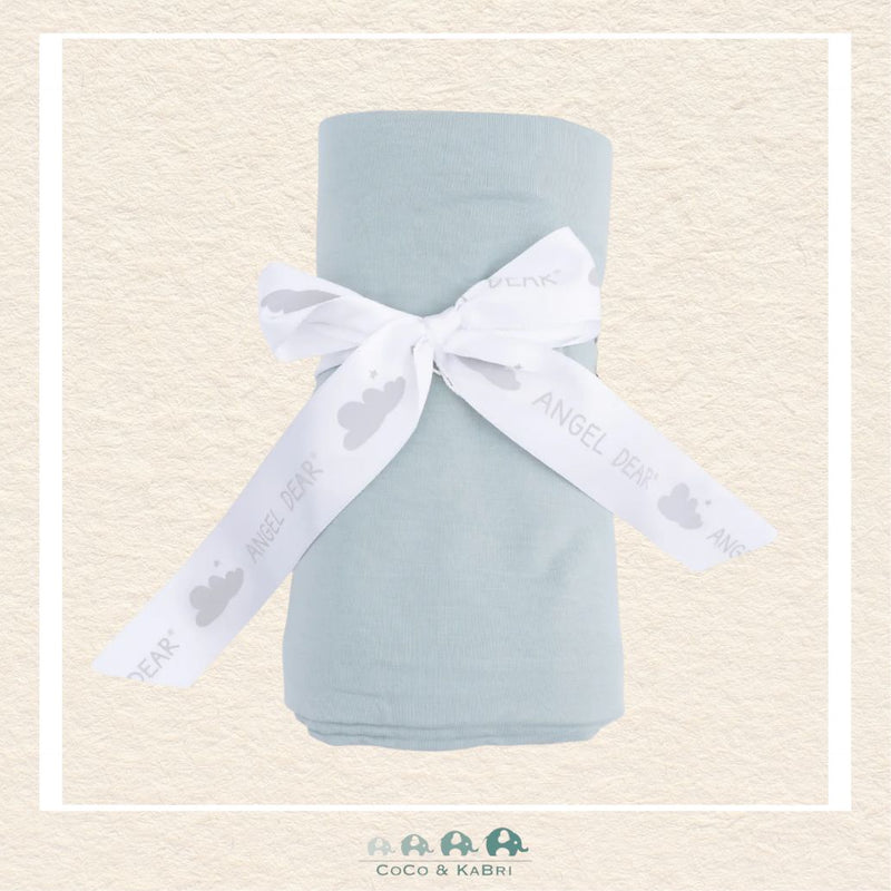 Angel Dear Jadeite solid bamboo swaddle blanket rolled and tied with a boutique ribbon for a premium gift presentation | Canada