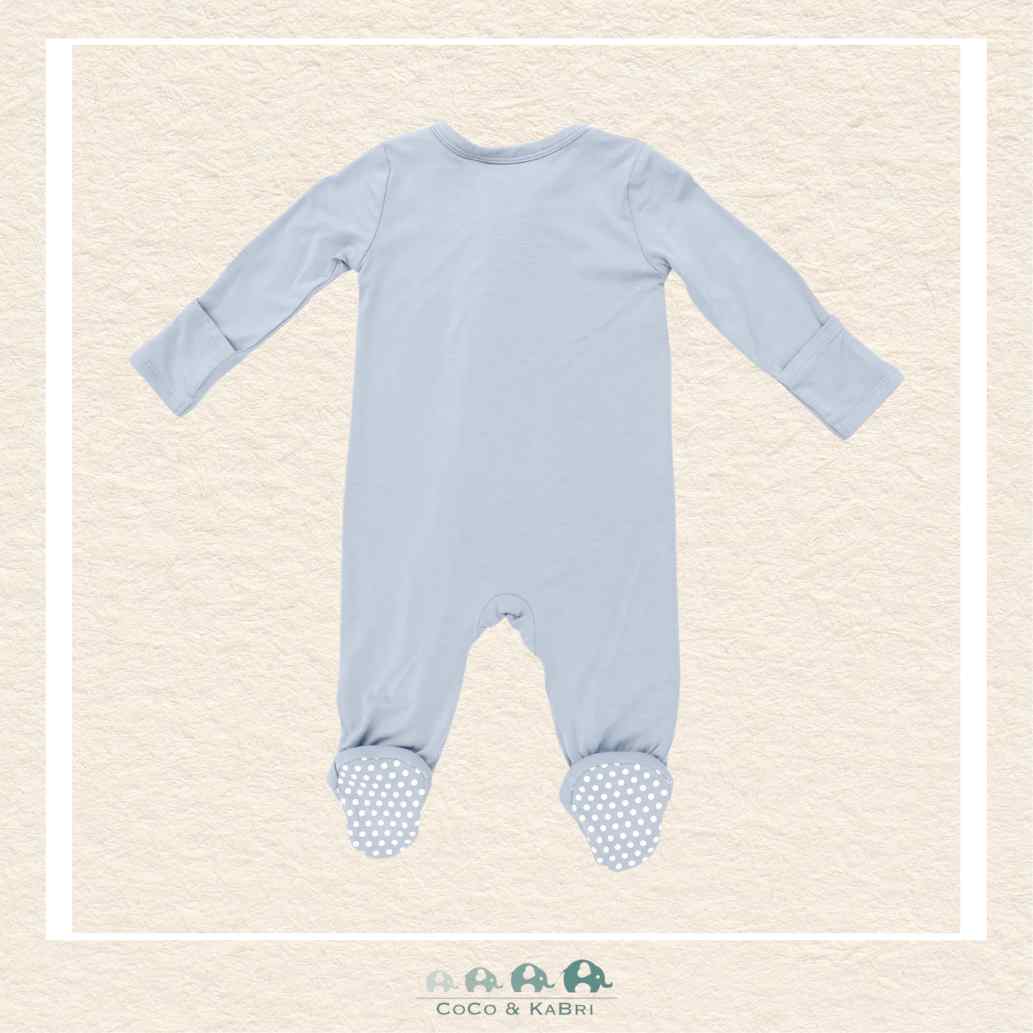Angel Dear: Solid Blue Fog - 2 Way Zipper Footie, CoCo & KaBri Children's Boutique, Brooks Alberta Canada