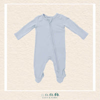 Angel Dear: Solid Blue Fog - 2 Way Zipper Footie, CoCo & KaBri Children's Boutique, Brooks Alberta Canada