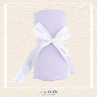 Solid Orchid Petal swaddle blanket by Angel Dear rolled and tied with a boutique ribbon for a sophisticated, high-end gift presentation | Canada