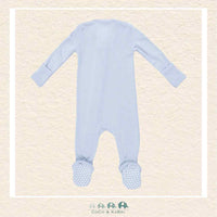 Angel Dear: Solid Sheer Blue Rib - 2 Way Zipper Footie, CoCo & KaBri Children's Boutique, Brooks Alberta Canada