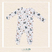 Angel Dear: Southern Woodland Animals Green - 2 Way Zipper Footie, CoCo & KaBri Children's Boutique, Brooks Alberta Canada