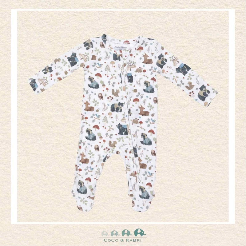 Angel Dear: Southern Woodland Animals Green - 2 Way Zipper Footie, CoCo & KaBri Children's Boutique, Brooks Alberta Canada