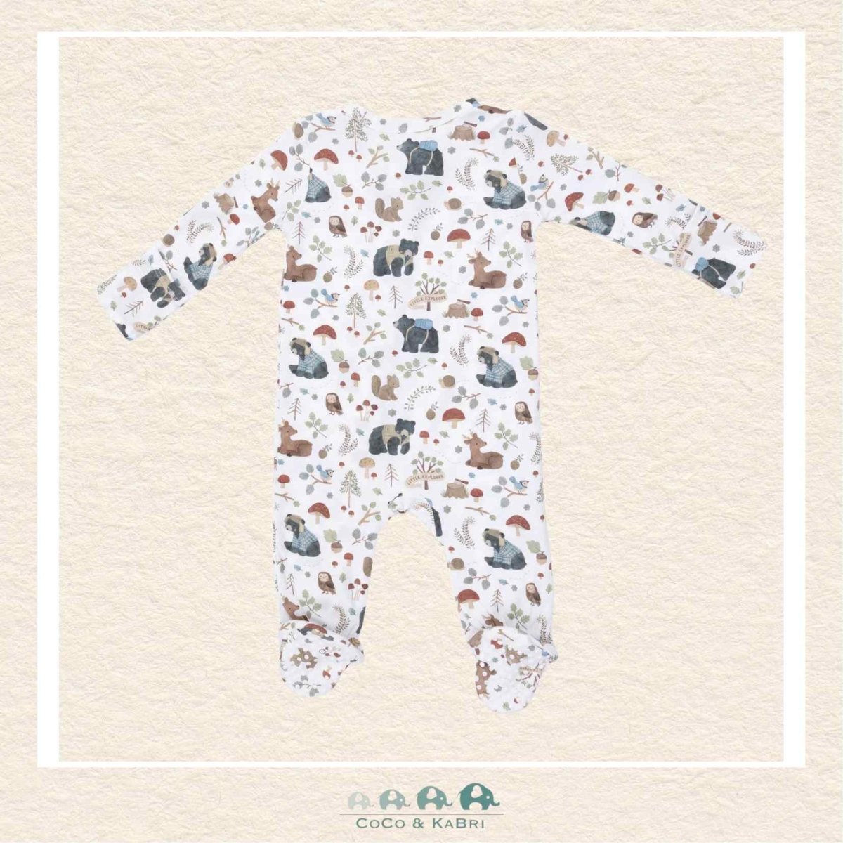 Angel Dear: Southern Woodland Animals Green - 2 Way Zipper Footie, CoCo & KaBri Children's Boutique, Brooks Alberta Canada