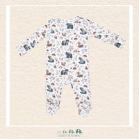 Angel Dear: Southern Woodland Animals Green - 2 Way Zipper Footie, CoCo & KaBri Children's Boutique, Brooks Alberta Canada