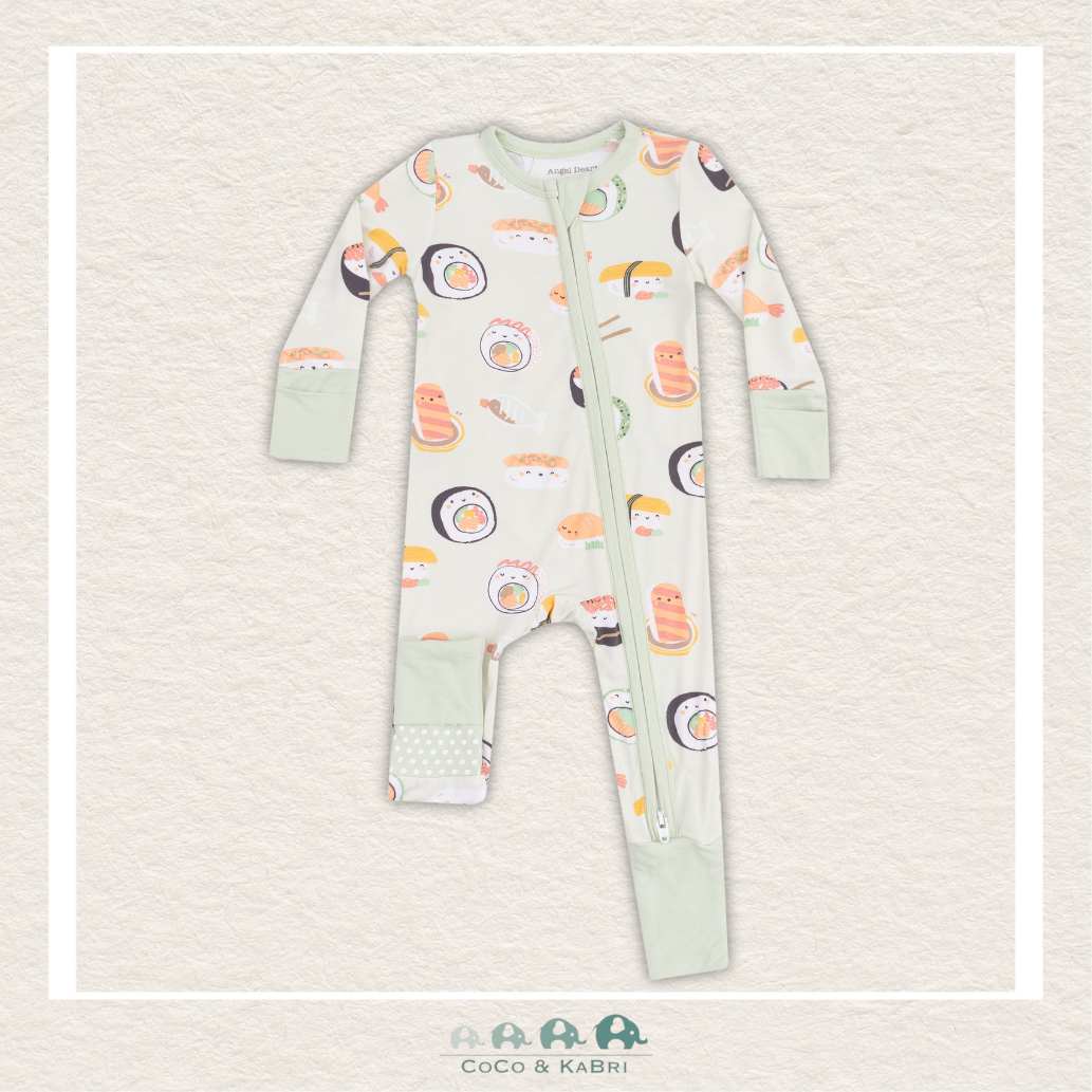 Angel Dear Sushi Green 2 Way Zipper Romper, CoCo & KaBri Children's Boutique