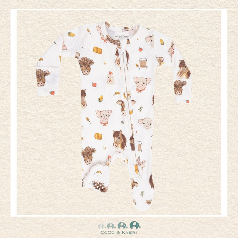 Angel Dear: Vintage Baby Farm Animals - 2 Way Zipper Footie, CoCo & KaBri Children's Boutique