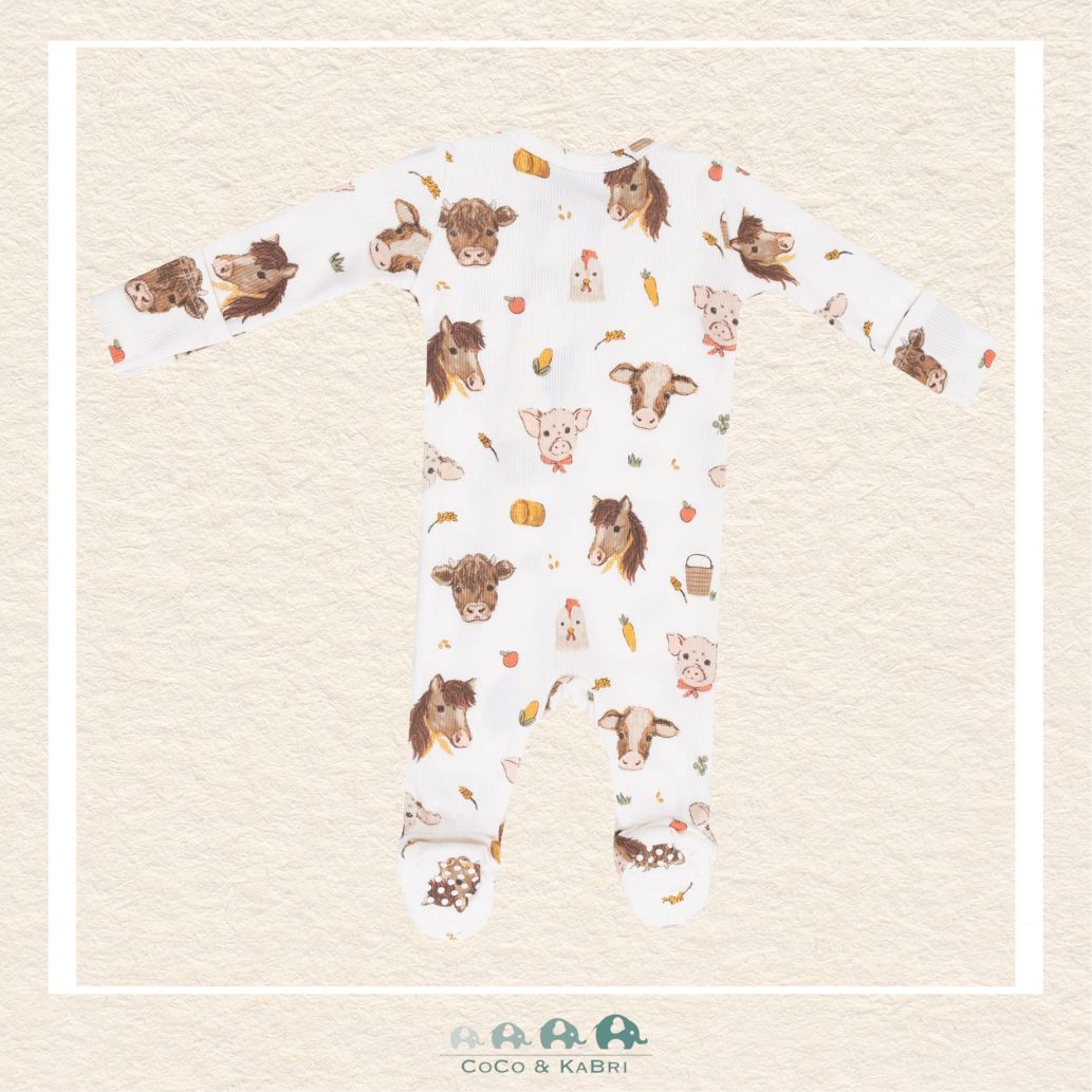 Angel Dear: Vintage Baby Farm Animals - 2 Way Zipper Footie, CoCo & KaBri Children's Boutique