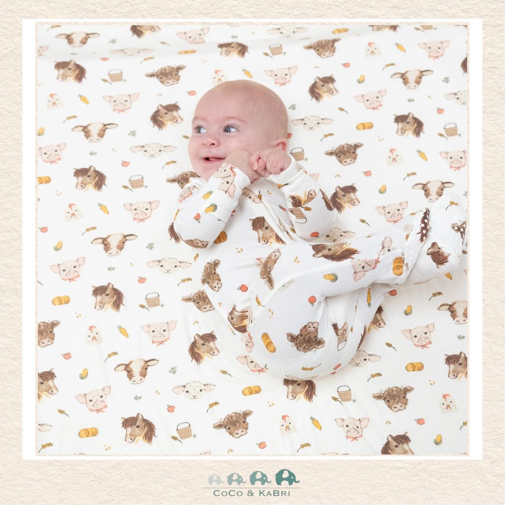 Angel Dear: Vintage Baby Farm Animals - 2 Way Zipper Footie, CoCo & KaBri Children's Boutique