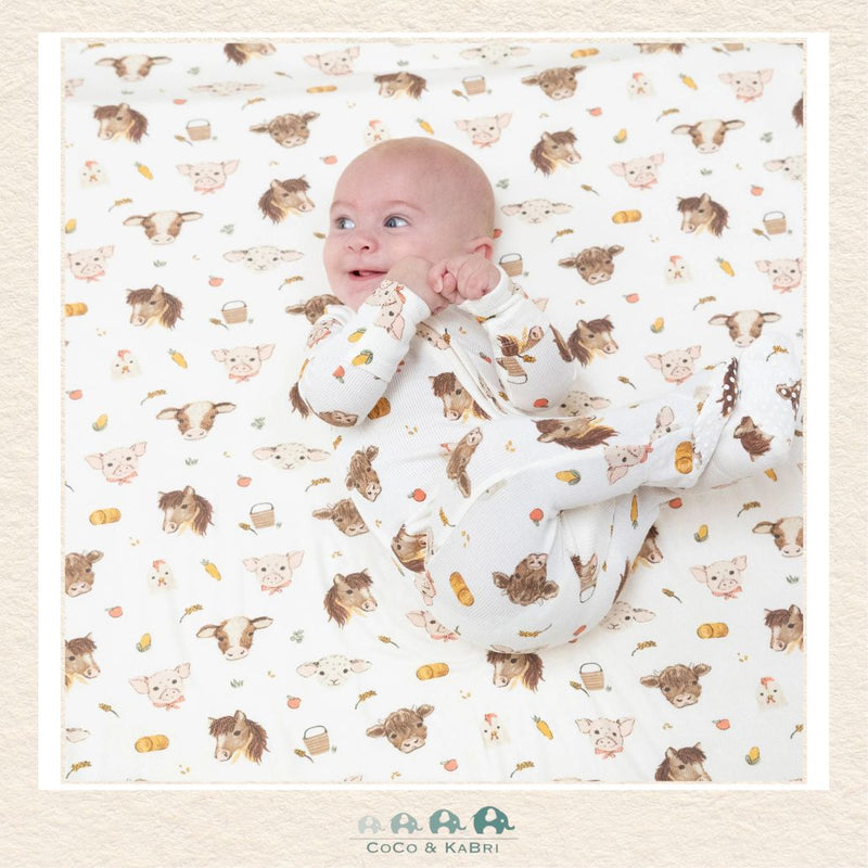 Angel Dear: Vintage Baby Farm Animals - 2 Way Zipper Footie, CoCo & KaBri Children's Boutique