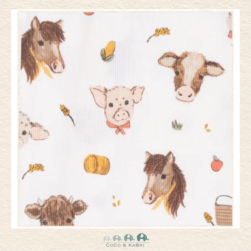 Angel Dear: Vintage Baby Farm Animals - 2 Way Zipper Footie, CoCo & KaBri Children's Boutique