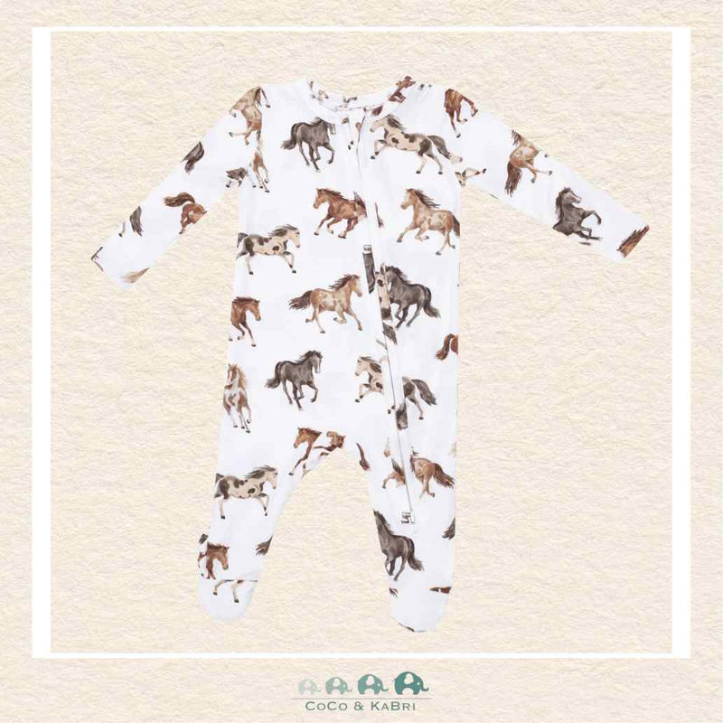 Angel Dear: Wild Horses - 2 Way Zipper Footie, CoCo & KaBri Children's Boutique, Brooks Alberta Canada
