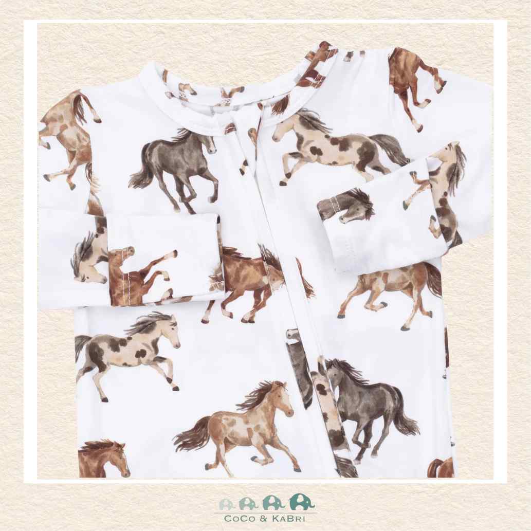 Angel Dear: Wild Horses - 2 Way Zipper Footie, CoCo & KaBri Children's Boutique, Brooks Alberta Canada