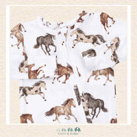 Angel Dear: Wild Horses - 2 Way Zipper Footie, CoCo & KaBri Children's Boutique, Brooks Alberta Canada