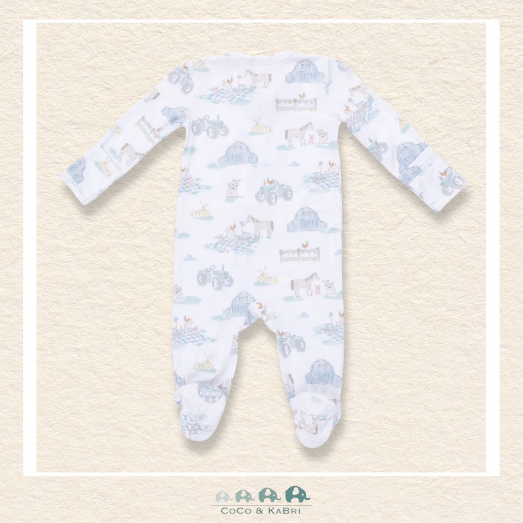 Back view of Angel Dear barnyard-themed sleeper showing the high-quality construction and flexible fit for active play | Canada