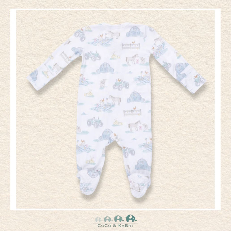 Back view of Angel Dear barnyard-themed sleeper showing the high-quality construction and flexible fit for active play | Canada