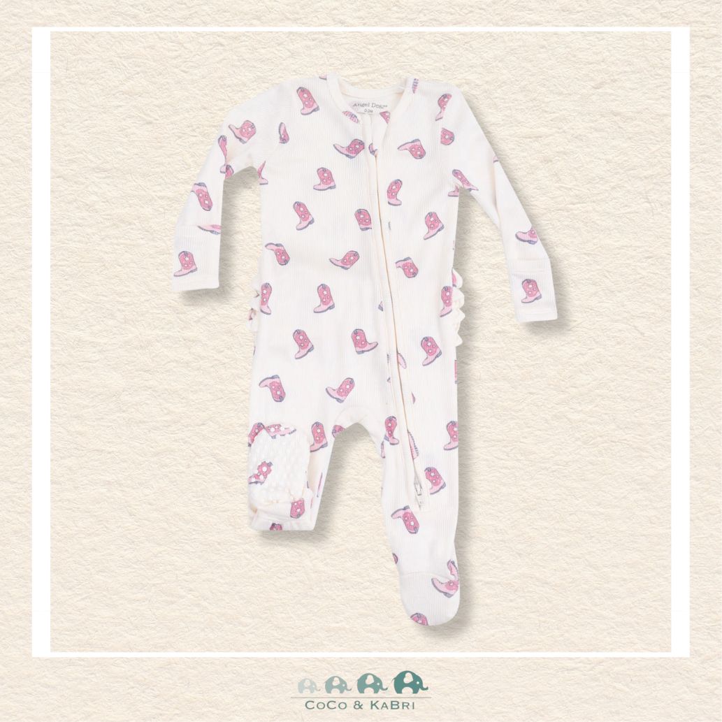 Angel Dear:Petite Cowgirl Boots - 2 Way Zipper Ruffle Back Footie, CoCo & KaBri Children's Boutique