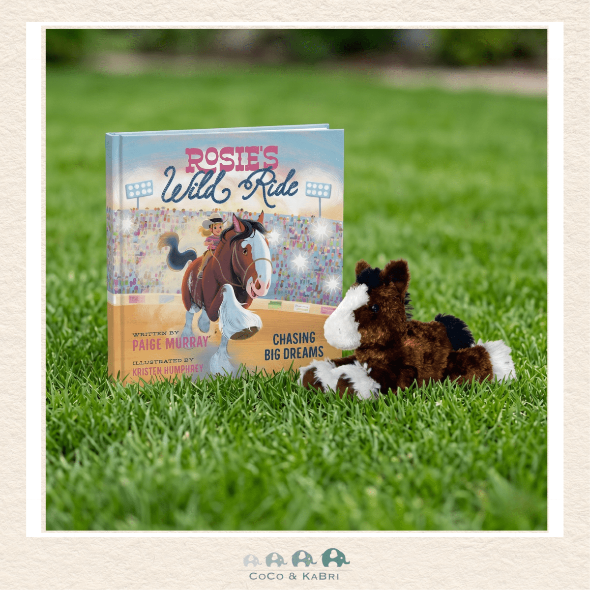 Rosie's Wild Ride hardcover Book  & Aurora Flopsie Clydesdale