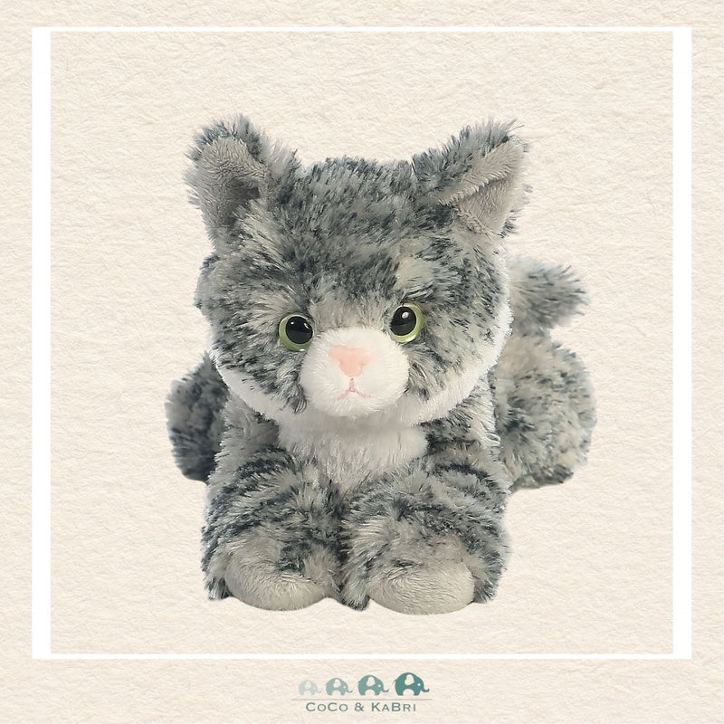 Aurora Mini Flopsie Lily Gray Cat 8 inch plush toy in sleek charcoal gray featuring a realistic floppy pose and soft boutique fur | Canada