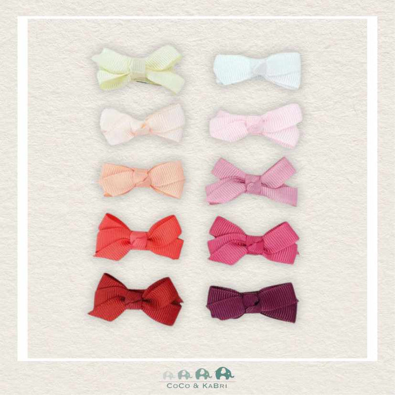 Baby Wisp: Chelsea Bow Snap Clips - 10pk - Coral Sunrise, CoCo & KaBri Children's Boutique