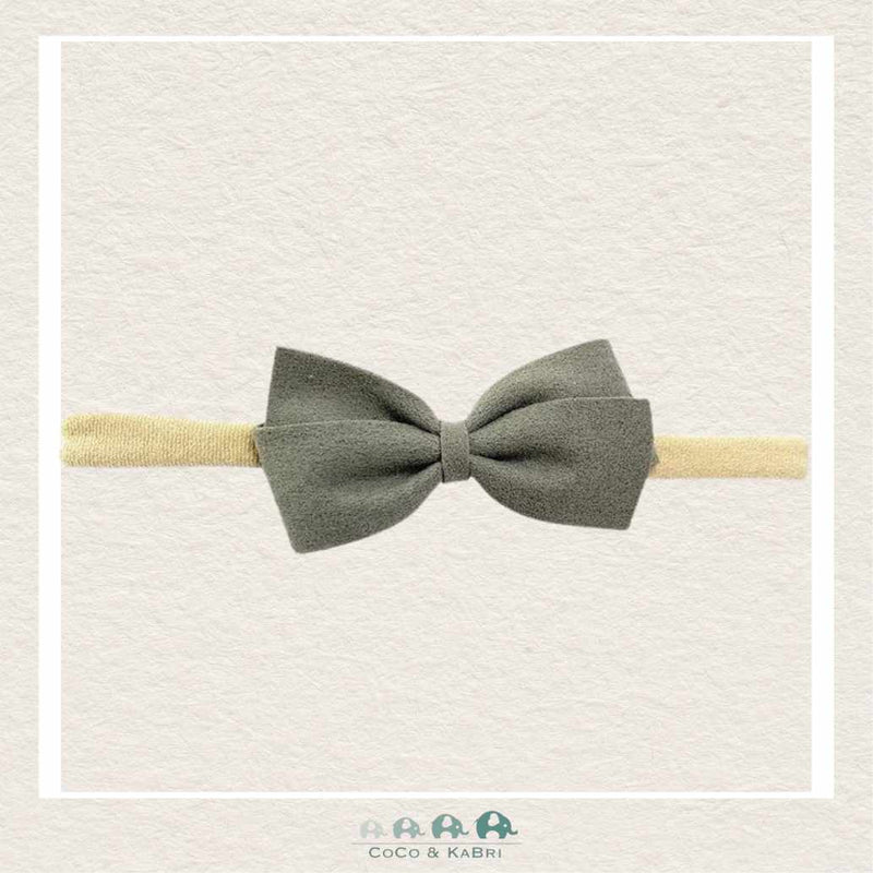 Baby Wisp: Thali Faux Suede Bow Headband - Thyme, CoCo & KaBri Children's Boutique