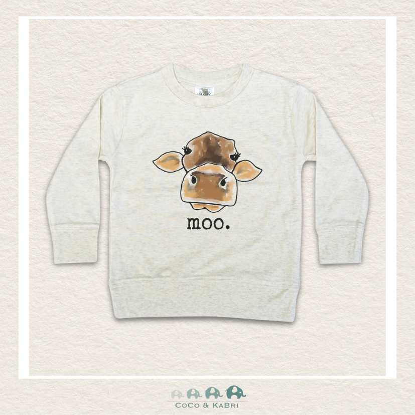 Barefoot Baby "Moo" Cow Crewneck Long Sleeve Shirt, CoCo & KaBri Children's Boutique