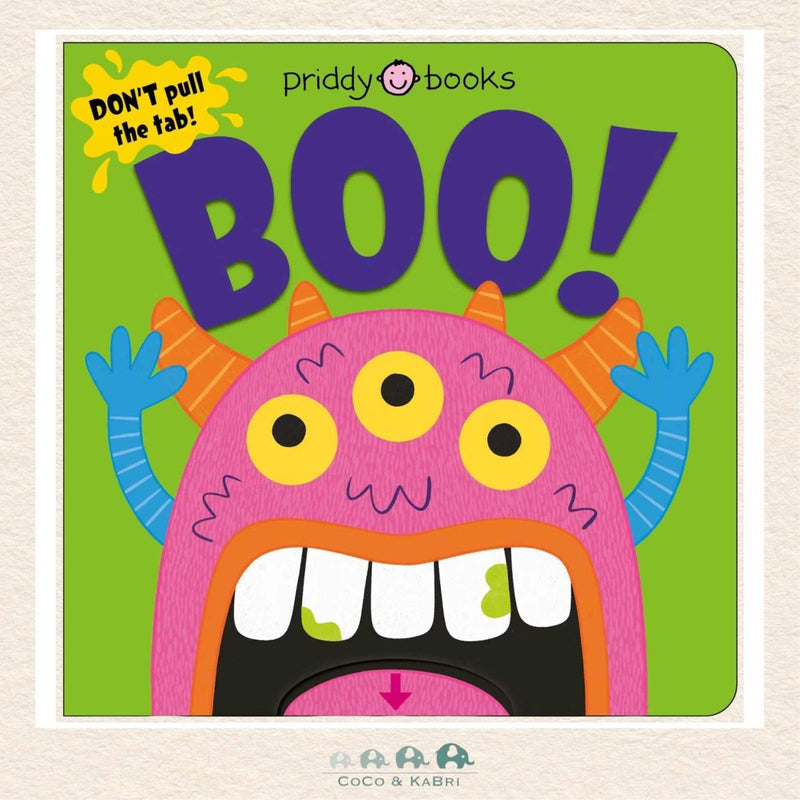 Boo! Slide & Surprise Halloween board book by Roger Priddy featuring mischievous monsters and dual-action pull tabs