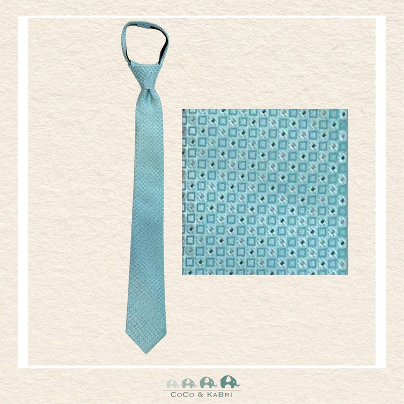 Boys Zipper Tie: Aqua 17", CoCo & KaBri Children's Boutique