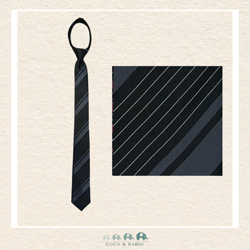 Boys Zipper Tie - Black 21", CoCo & KaBri Children's Boutique
