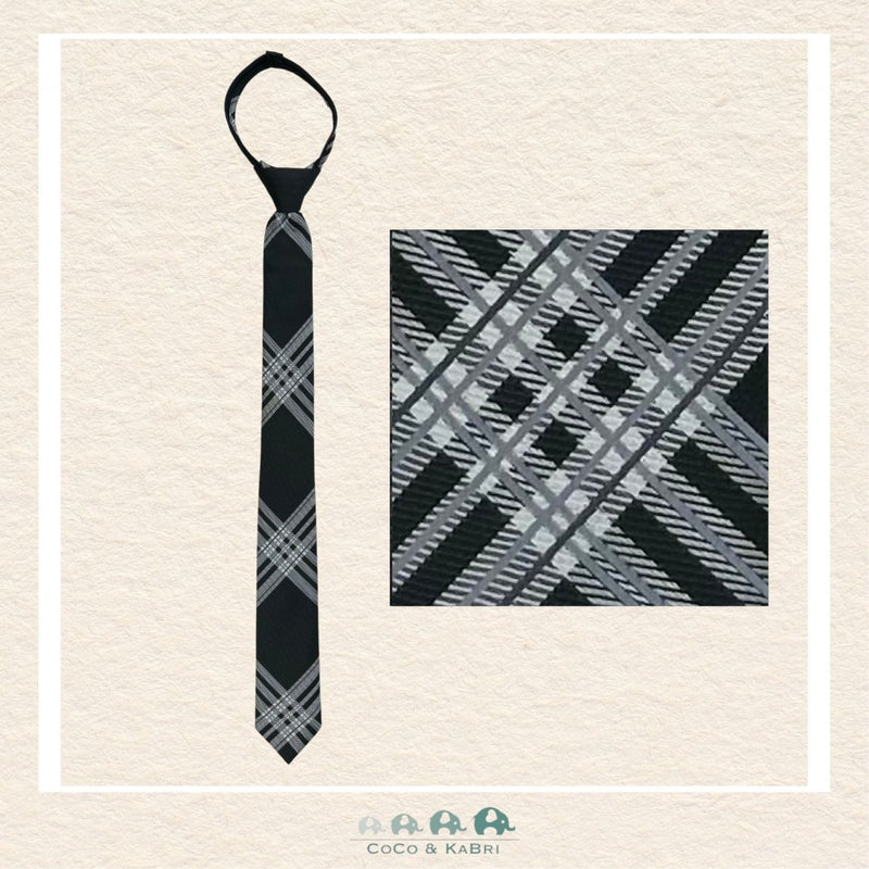 Boys Zipper Tie - Black 21", CoCo & KaBri Children's Boutique