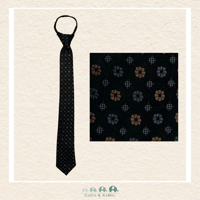 Boys Zipper Tie - Black/Brown 17", CoCo & KaBri Children's Boutique